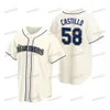 44 Julio Rodriguez Beisebol Mariners Jersey Jorge Polanco Ken Griffey Mitch Haniger AJ Pollock Mitch Haniger Eugenio Suarez Cal Raleigh Luis Castillo J.P.