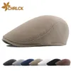 CHRLCK 2023 Nieuwe Zomer Heren Hoeden Ademend Mesh Krantenverkoper Caps Outdoor Zonnehoed Mode Effen Platte Pet Voor Vrouwen Casual baret Hoed