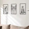Dekorativa föremål figurer nordiska abstrakt kvinnliga linje järnvägg hängande dekor prydnad sexig kvinna silhuett metall hänge konst vardagsrum hem 230701