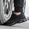 Luchtwerkende laarzen kussen 3550 voor mannen Antismashing stalen teen punctie proof bouwveiligheidsschoenen sneakers mannelijk schoenen 92398