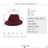 Breda brimhattar Bucket Woolen Top Hat Womens and Mens English Harajuku Simple Jazz Fedora Women Drop Delivery Fashion Accessories S Dhai8