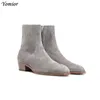 Botas yomior italiano moda masculina sapatos de vaca real apontada no dedo dedo botas de tornozelo zip vintage raca botas formais de tamanho grande