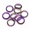 Banda Anéis largos 6mm Amethyst rosa Crystal Stone Ring BK Tail