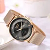 Montres féminines Lige Femmes Watch Bracelet Quartz Horloge Movement Simple Affoerproof Rose Gold en acier inoxydable Mesh Ladies Watches Relogio Feminino 230630