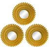 Spiegels Gouden Spiegels voor Wanddecoratie Set van 3 Hangende Ornamenten Kunstknutselbenodigdheden voor Thuis Slaapkamer Badkamer Kleine Ronde Dropshipping