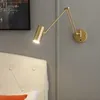 Лампы Led Dimmable Lamp Спальня Прикроватный Чтение Складной Телескопический Выключатель Современный Творческий Учебный Рокер Настенный СветильникHKD230701