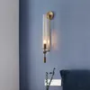 Lâmpadas Moderna Lâmpada de parede Vidro Dourado American Nordic Sconce Novo Retro Vintage Sala de Estar Quarto Varanda Corredor Varanda Decoração para Jantar LightHKD230701