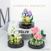 Blöcke Blume Topf Bausteine Modell Rose Chrysantheme Bouquet Gärten Romantische Kit Montage Spielzeug Mädchen Geschenke R230701