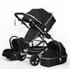Multifunctional 3 in 1 Baby Stroller luxury Portable High Landscape 4 Wheel Stroller Folding Carriage Gold Baby Newborn Stroller L230625