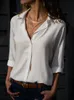 Women's Blouses Shirt Elegant Solid Chiffon Blouse Spring Summer Casual Long Sleeve V Neck Loose Shirt Office Lady Tunics Oversized Tops 2023 230630