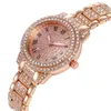 Women's Watches Fashion Women Luxury Diamond Steel Watches Bracelet Ladies Quartz Watch Rose Gold Womens Wristwatch Shiny Crystal Reloj Mujer 230630