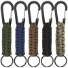 Paracord Porte-clés avec mousqueton, lanière tressée Anneau Crochet Clip pour clés Couteau Lampe de poche Camping en plein air Randonnée Sac à dos Fit Hommes Femmes