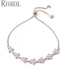 RAKOL BP5124 lady fashion lead zircon diamond cuff bracelets sterling silver plated copper fine jewelry adjustable bracelets