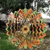 Decorative Objects Figurines Beating Wind Spinner Chimes Garden Indoor Outdoor Colorful Birds And Flowers Metal Mirror Stainless Steel 3D Rotating 230701