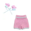 Lembranças born Pography Conjunto de Roupas 15x18cm Campeão de Boxe Rosa Menino Menina Crochê Chá de Bebê Presente Tricô Prop 230701