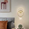 Lampor nordiska lyxiga led sängläsning vägglampor för master sovrum kreativ bakgrundsbelysning dekoration gång SCONCHKD230701