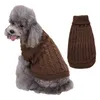 Qualité chien vêtements fournitures chien vêtements couleur unie torsadé col roulé animaux chiens pull automne et hiver en gros