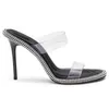 Dress Shoes High version king transparent flat band sandals women's slippers wear thin heel high-heeled outside