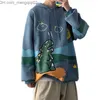남자 후드 티 스웨터 남자 겨울 만화 공룡 인쇄 풀오버 긴 소매 스웨터 루즈 까마귀 220816 Z230701