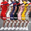 Mens Trailtsitits Yaz Yeşil Meydanı 3D Baskı Gündelik Takip Takım Kısa Kollu Tshirt Spor Şortu 2 Parça Set 230630