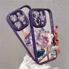 フェアリーローズシミュレーションドリームキラキラダイヤモンドカメラレンズガラス保護ケースiPhone 14 13 12 11 Pro Maxのアンチフォールショックプルーフカバー