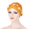 Indiano Turbante Feminino Tranças Boné Químico Muçulmano Hijab Boné Chapéu Africano Queda de Cabelo Lenço de Cabeça Envoltório Turbante Mujer