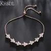 RAKOL BP5124 lady fashion lead zircon diamond cuff bracelets sterling silver plated copper fine jewelry adjustable bracelets