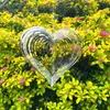 Aufkleber 3D Wind Spinner Chime Heart Square Drop Form Edelstahl rotierender Windchime für sowohl Außengarten als auch Innenräume