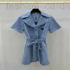 Robes de piste designer 2022 femmes robe en jean d'été robes écrémées avec motif de lettre femme milan piste chemise à manches courtes tee vêtements BPAW