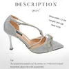 Sandals QSGFC Arrival Fashionable Italian Shoes and Bag Silver Color Womens Wedding Special Appliques for African Lady 230630