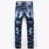 Lässige, lockere Herren-2-teilige Hosen-Sets, unregelmäßige Batik-Langarm-Jeansjacke und zerrissene Jeans, Frühling und Herbst, Größe M-5XL, männliche Kleidung
