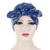 Nuevo turbante con lazo para mujer, hiyab interior musulmán, gorro con estampado africano, pañuelo para la cabeza estampado, gorro para quimio, gorro Wap para la pérdida de cabello