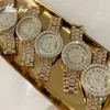 Horloges MISSFOX horloge voor dames Full Diamond Goud Roze Kleine horloges voor Feamale Kalender Waterdicht Stijlvolle elegante horloges 230630