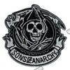 Fashion SOA Reaper Crew Embroidered Iron On Patch Motorcycle Heavy Metal Punk Applique Badge Front Patch 3 5 G0448208J