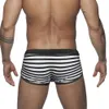 Men's Swimwear Sexy Mens Striped Swimming Trunks Side Split Sport Beach Surfing Quick Dry Summer Boxer Shorts Male Spa Bathing Suit hdzbg 230630