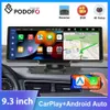 Wideorejestrator samochodowy Podofo 9 "Monitor lustrzany nagrywanie wideo HD Carplay Android Auto połączenie bezprzewodowe DVR Dashboard dla nissana ToyotaHKD230701