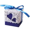 Gift Wrap 50Pcs Love Heart Candy Boxes With Ribbon Favors Gifts Box Christening Baby Shower Wedding Souvenirs Gifts for Guest Party Supply 230630