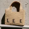 Womens 2size Designer Straw Font Tote Bags heren Raffia luxe weave shopper handtas gym zomer Strand Clutch bag top handvat borduren Schouder Mini Crossbody tassen