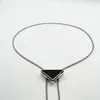Роскошное дизайнерское ожерелье по талии, перевернутая с треугольной подвеской для лейбла.