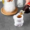 Nuevo fabricante de bolas de hielo de oso de dibujos animados, silicona de grado alimenticio, cóctel, whisky, bebida, café, molde de cubitos de hielo, molde redondo de hielo DIY, herramienta de cocina
