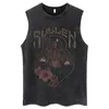 Men's Tank Tops High Street Hiphop Top Washed Sleeveless Tshirt Vest Gothic Punk Print Outdoor Loose Sports 230630