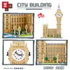 Bloklar Dünyaca Ünlü Mimari Bina Kule Mikro elmas blok Hediyeler için Büyük Klasik Oyuncaklar R230701