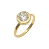 Moissanite Lab Diamond Stone Women Mension Ling Ring Jewelryを使用したDaintyファッションリアル18Kゴールドジュエリー卸売