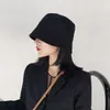 JK Soft Cotton Bucket Hat Women Men Solid Color Płaski zewnętrzny filtr przeciwsłoneczny Panama Cap Spring Autumn Beach Tour