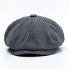 brand Unisex Autumn Winter Newsboy Caps Men And Women Warm Tweed Octagonal Hat For Male Detective Hats Retro Flat Caps chapeau