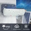 Lâmpada de parede solar dupla branca à prova d'água 5M Cabo de extensão interno ao ar livre Split luz solar Sensor de movimento PIR de segurança Luz de parede