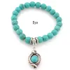 Mode Turquoise perles bracelets arbre hibou dauphin croix paume bracelets porte-bonheur pour homme femmes bijoux accessoires