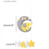 Baby Crib Non-Woven Moon Stars Wind Chime Toys Kids Room Tak Mobil Hängande dekorationer Duschgåvor L230518