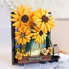 Blocks Creative Gogh Sunflower Potted Bouquet Building Blocks Sun Flower Model Bildram Hemdekoration Toy Gift R230701