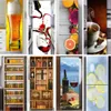 Trackers Wooden Wine Cabinet Wallpaper for Refrigerator Beer Coffee Fruit Adhesive Vinyl Sticker Kitchen Fridge Decor Decal Wall Wardrobe